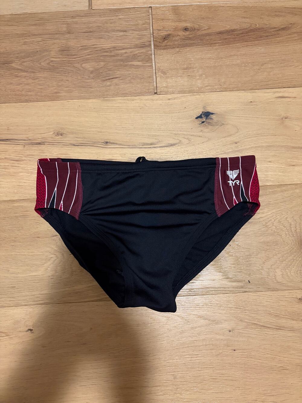 TYR Men's Durafast Elite Phoenix Destroyer Black/red Racer Swim Brief